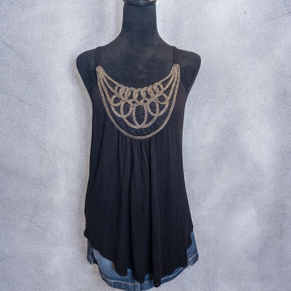 Vintage 2000s iZ Byer Embellished Sleeveless Halter Neck Top Size Medium - Picture 2 of 10